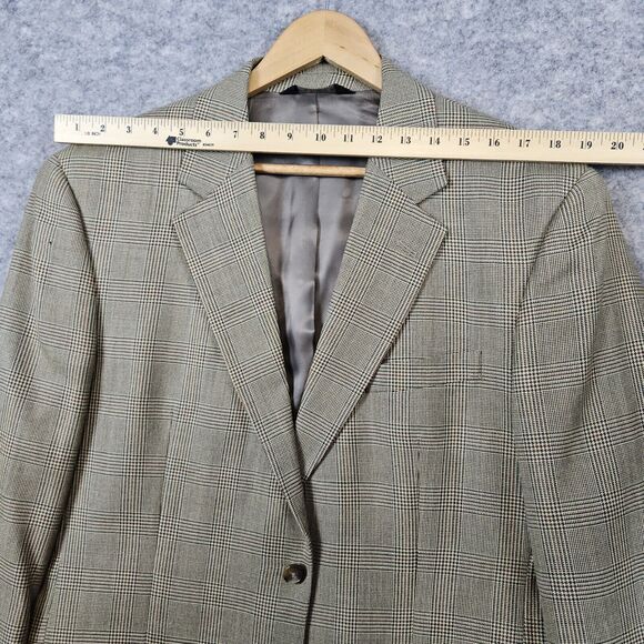Jos A Bank Men's Size 42R Beige Windowpane‎ Blazer/Sport Coat/Suit Jacket SPOT - Picture 5 of 16